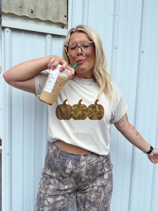 FAUX CAMO PATCH PUMPKINS