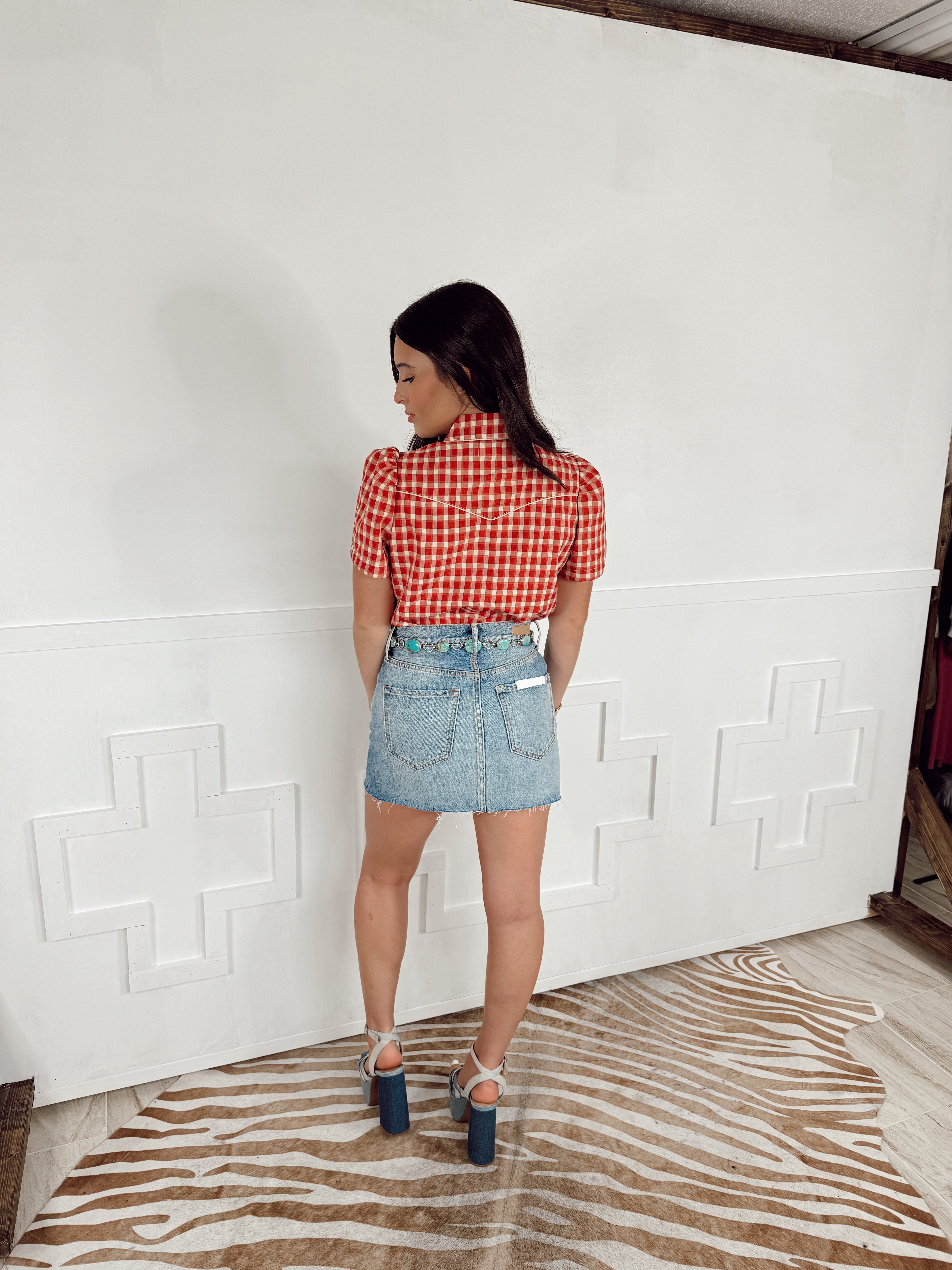 The Gingham Top in Red-BEST SELLER