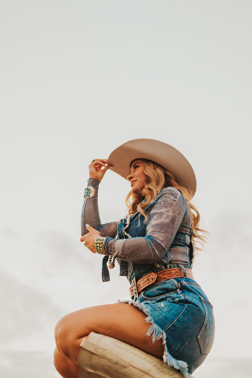 The Denim Mesh Top