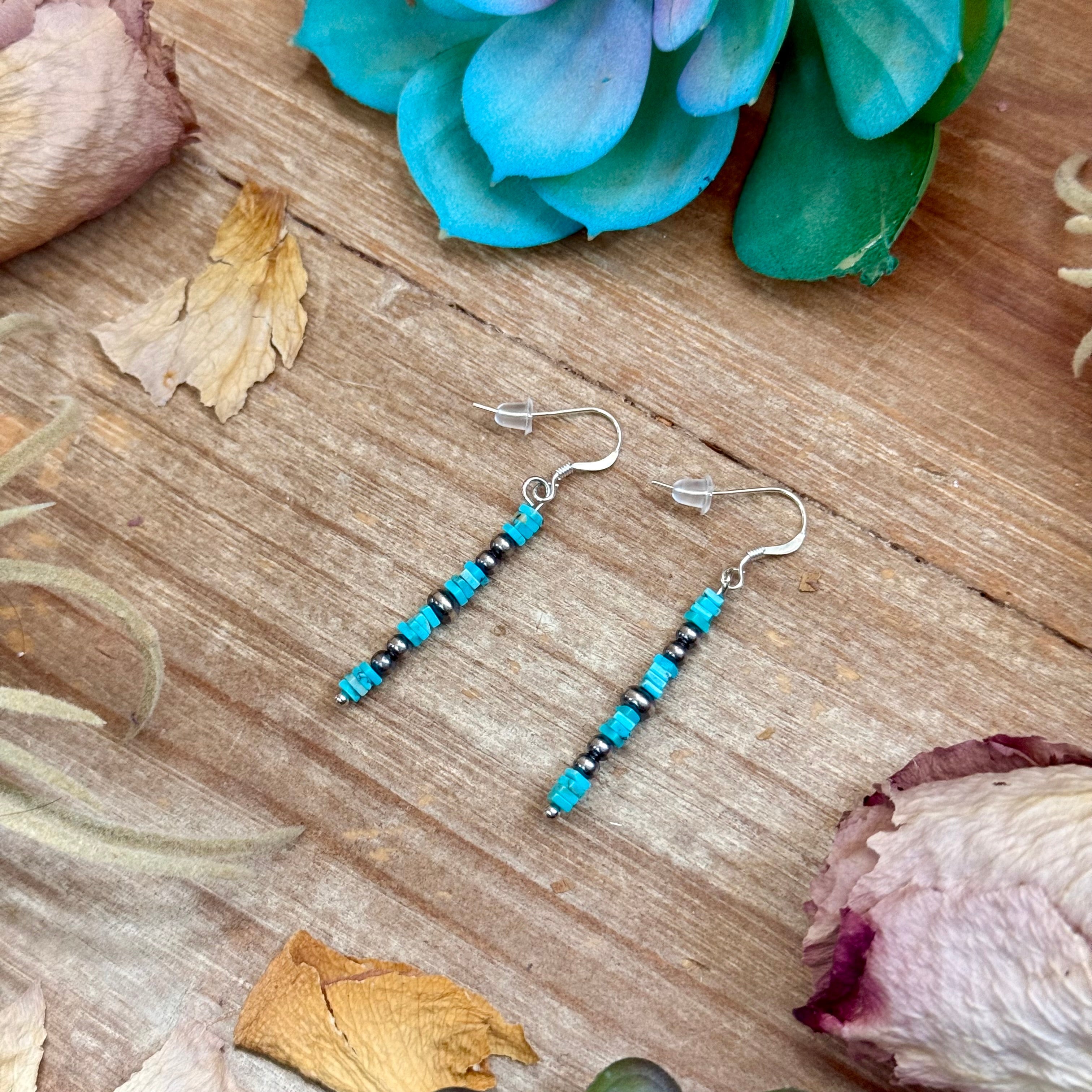 Turquoise Cube Dangle Earrings