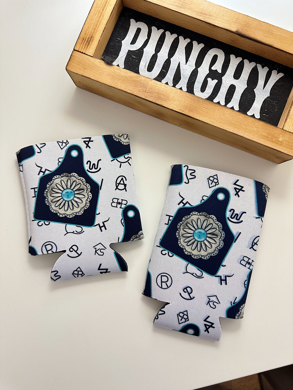 Cattle Brands & Conchos Koozie (2 sizes)