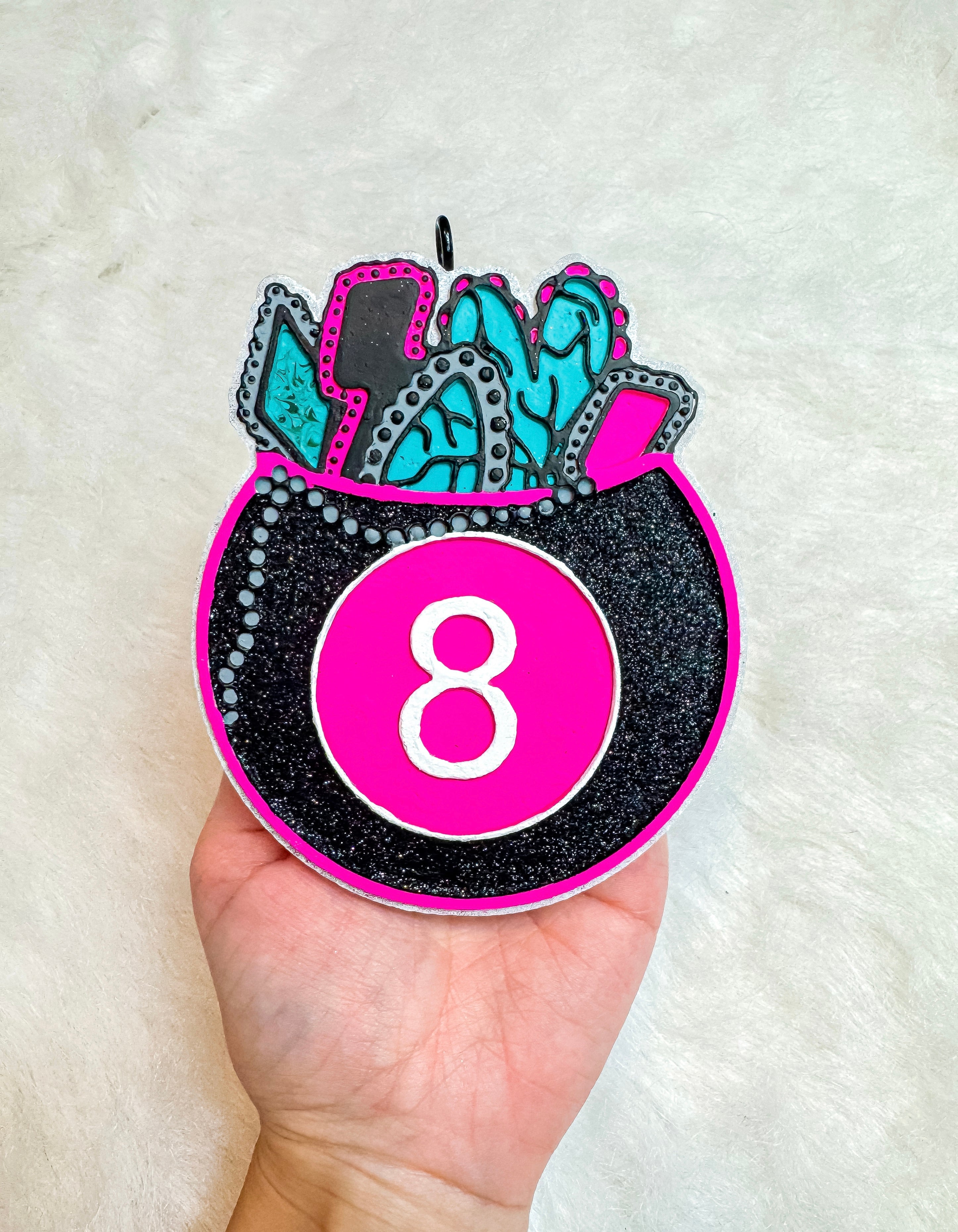 Turquoise 8 Ball Freshie