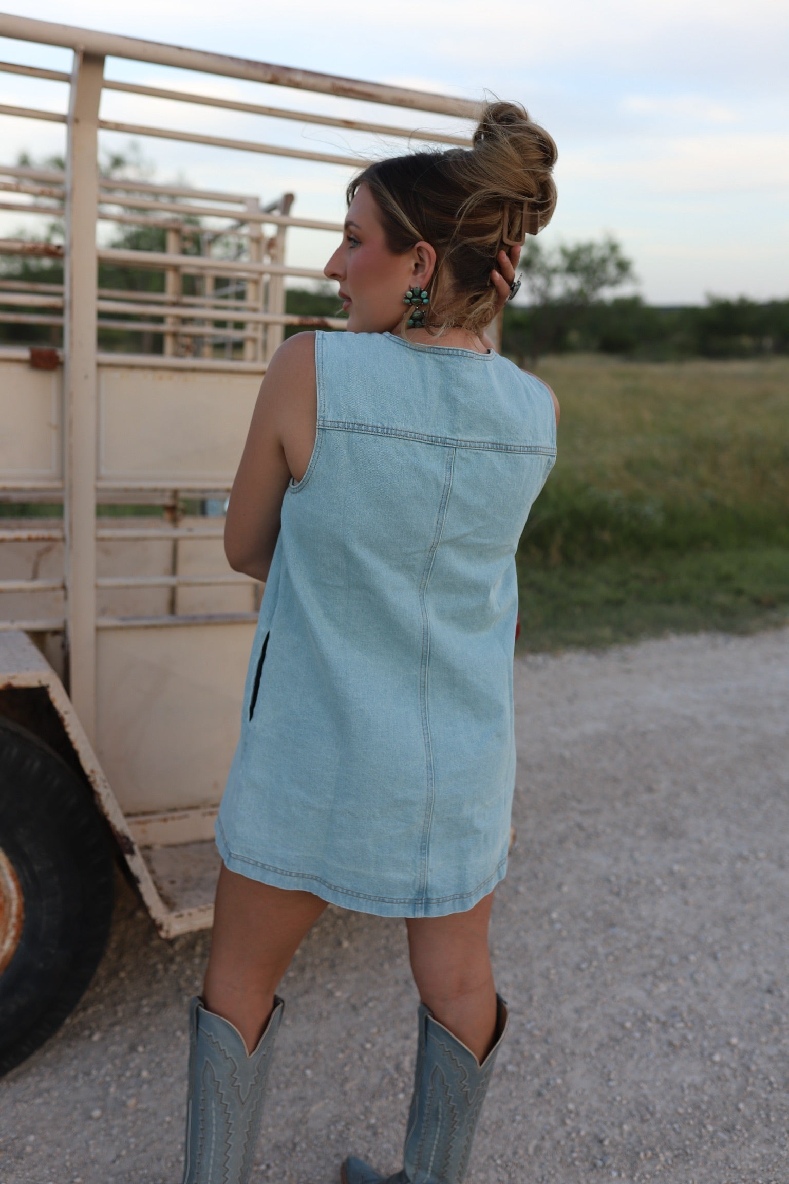 The Dobbs Denim Dress in Light Wash