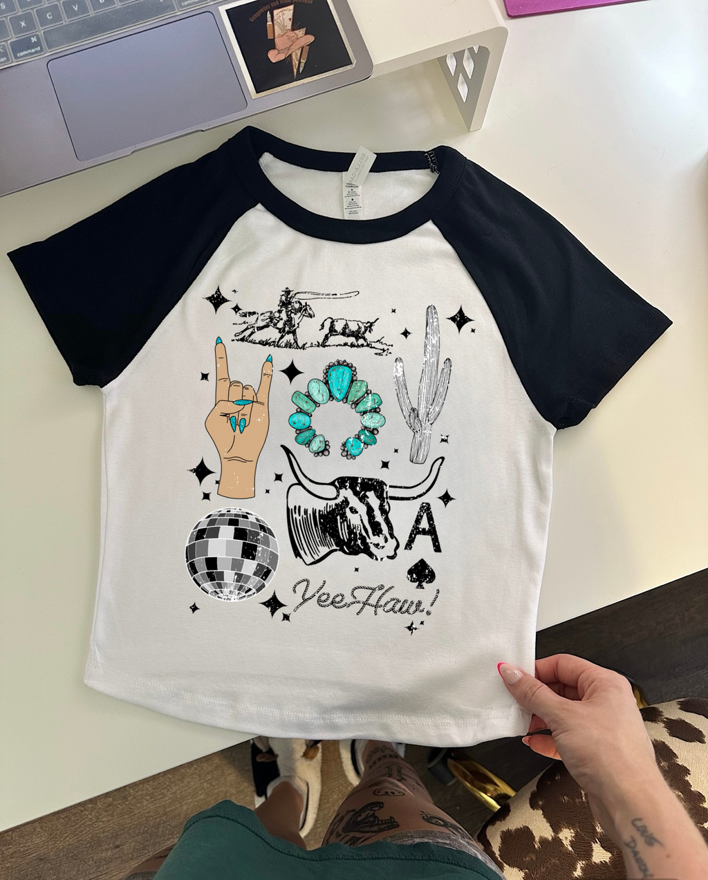 Western Collage Baby Tee
