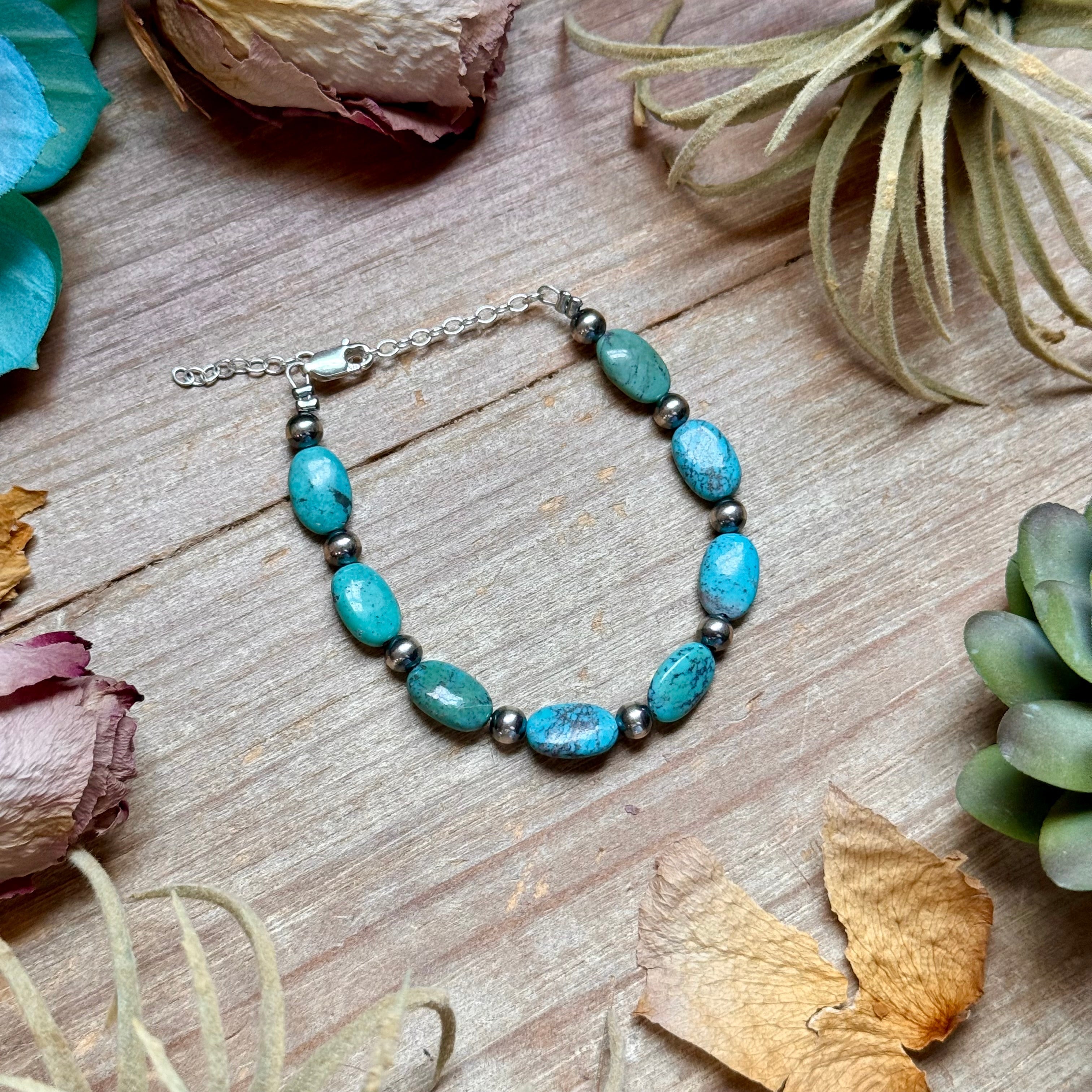 Blue Turquoise Bracelet – 6 1/4" – 5mm