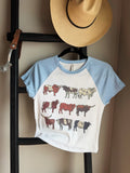 Cattle Collage Baby Tee