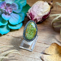 Mj Ring - Sterling Silver Green Turquoise Adjustable