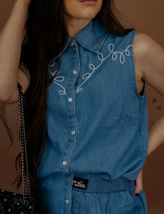 The Dallas Days Denim Top