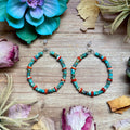 Turquoise & Spiny Oyster Hoop Earrings