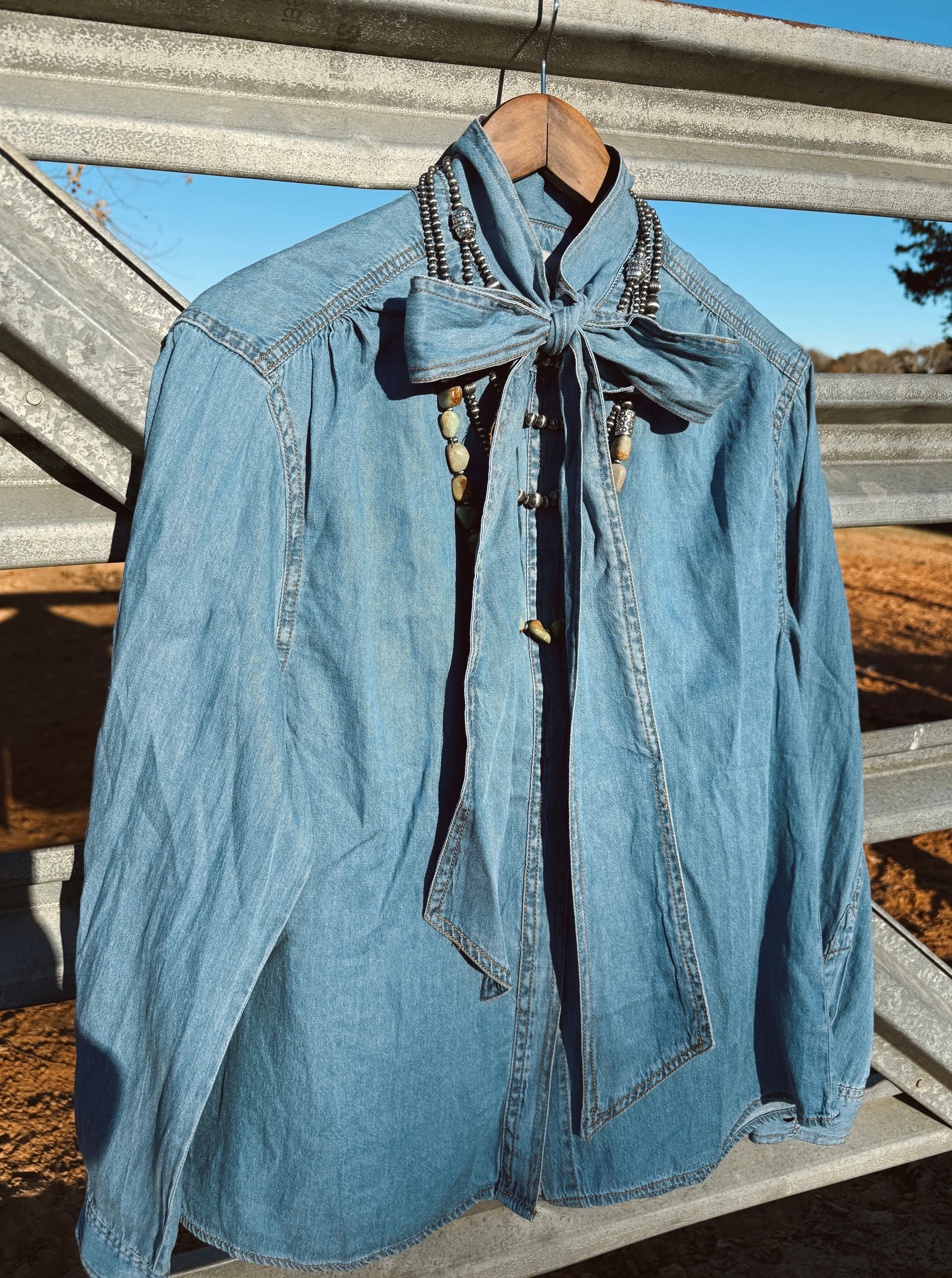 The Denim Tie Top - Best Seller