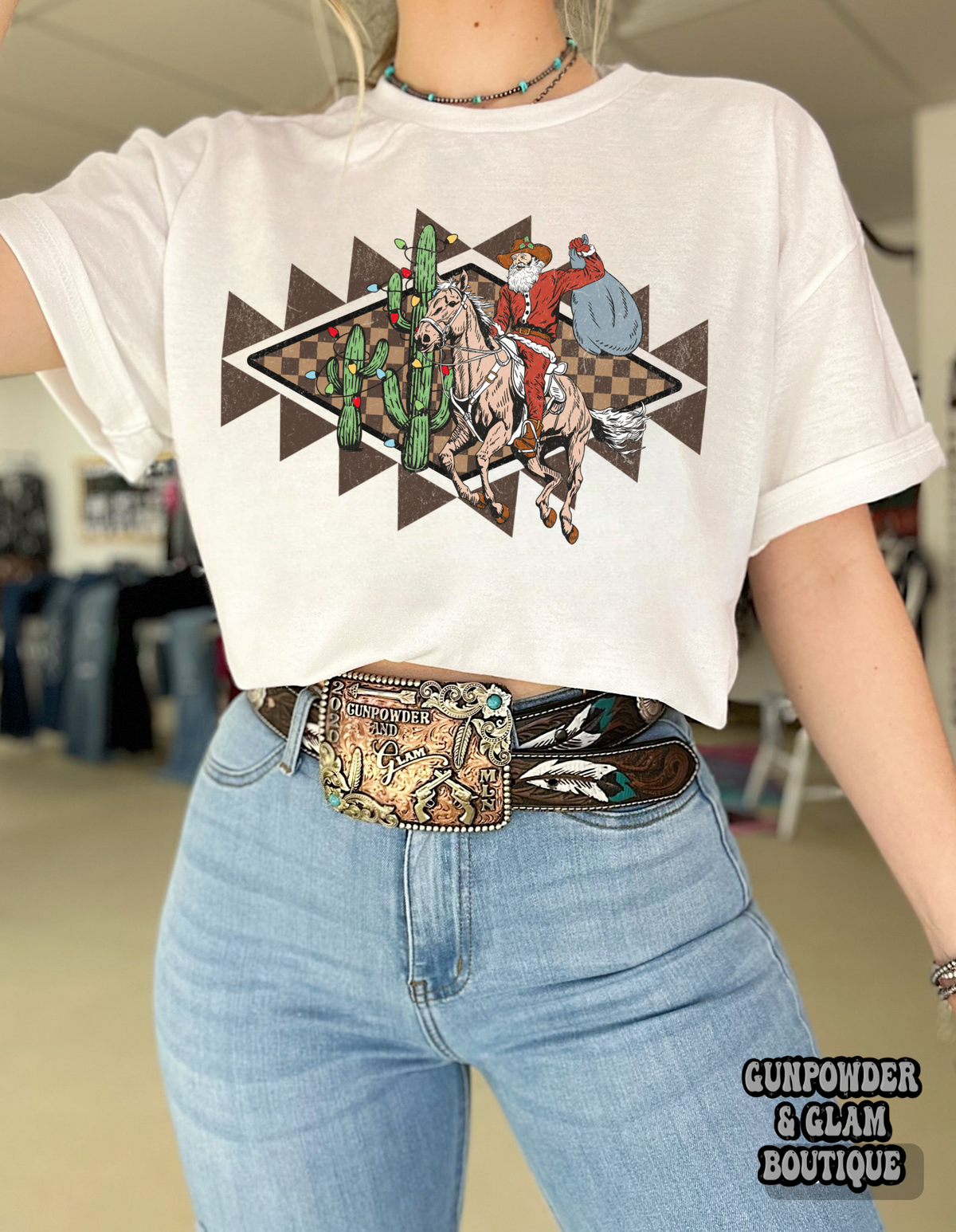 Aztec Santa Tee or Crewneck