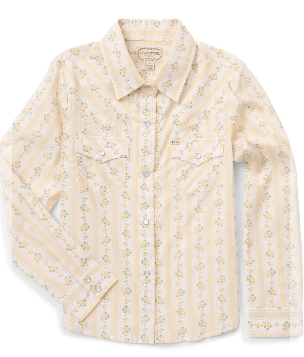 The Girls Buttermilk Rose Granddaddy Western Snap Shirt