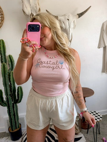 WA COASTAL COWGIRL BABY TANK: PINK