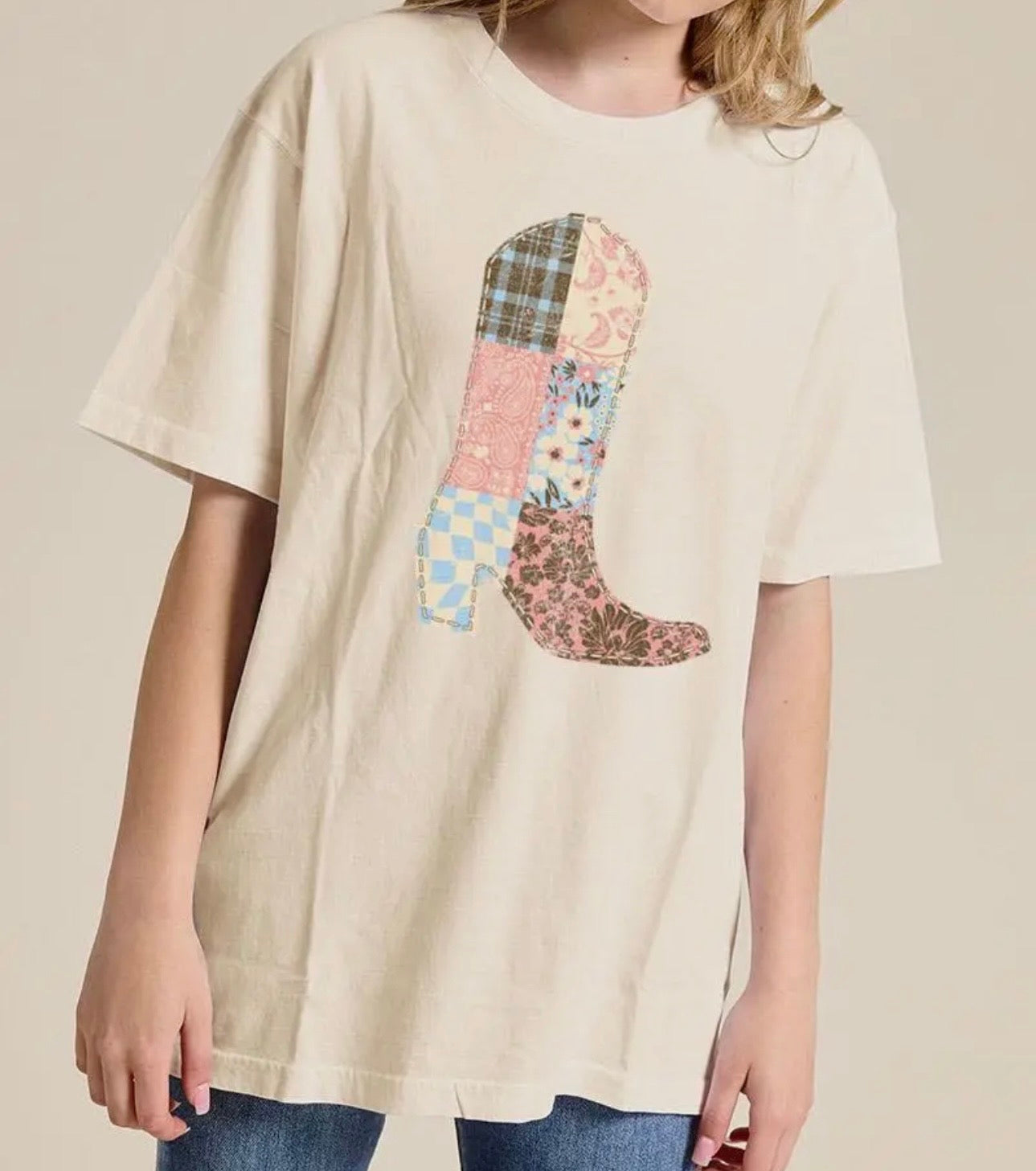 The Quilted Print Cowboy Boot T-Shirt