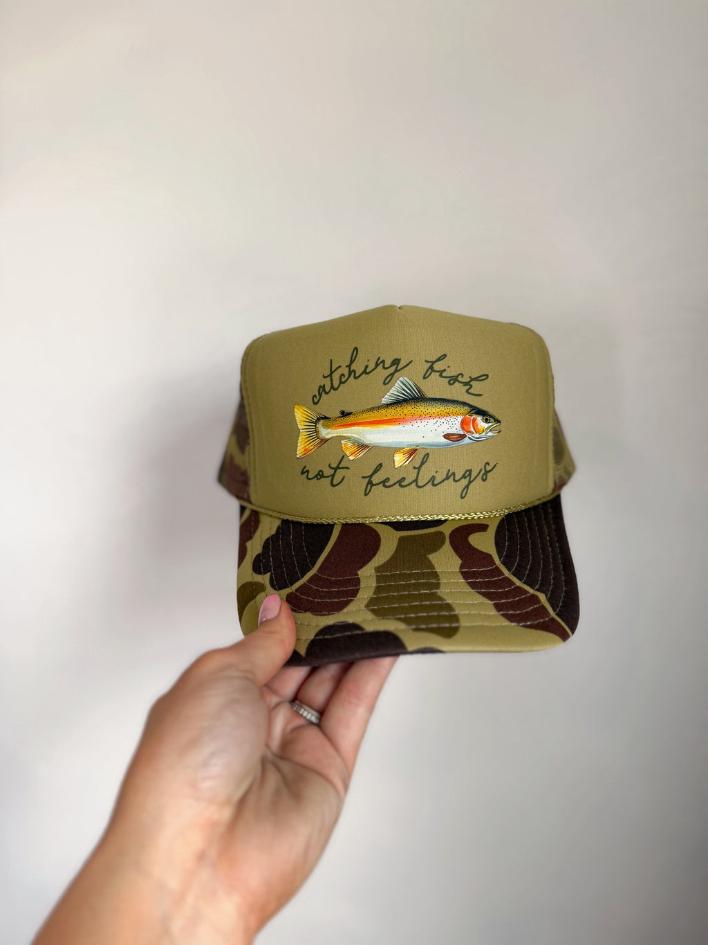 FISH NOT FEELINGS CAP: CAMO