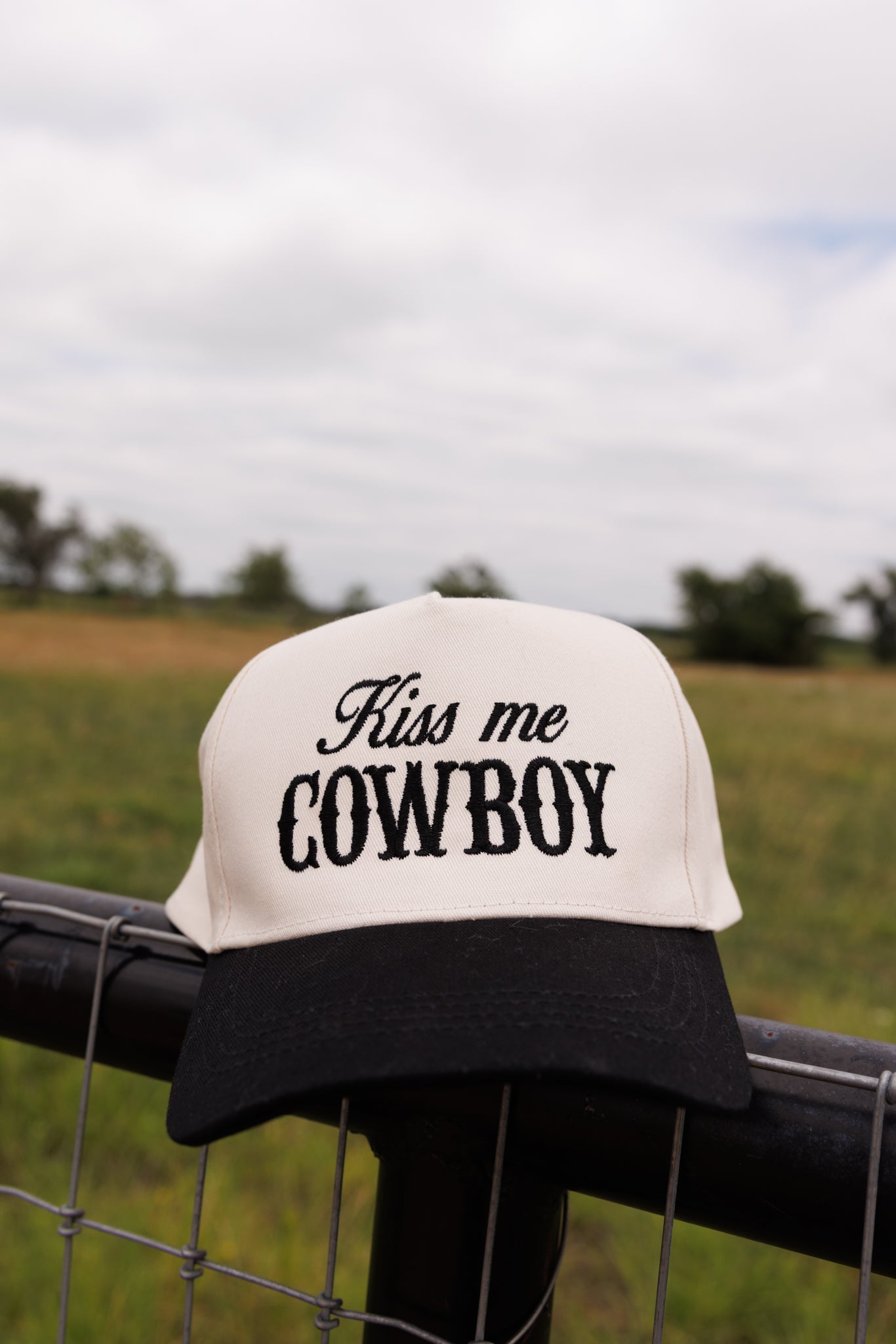 SALE Kiss Me Cowboy Cap in Black