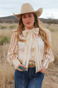 The Cream Stripe Bow Top EXTRA LARGE