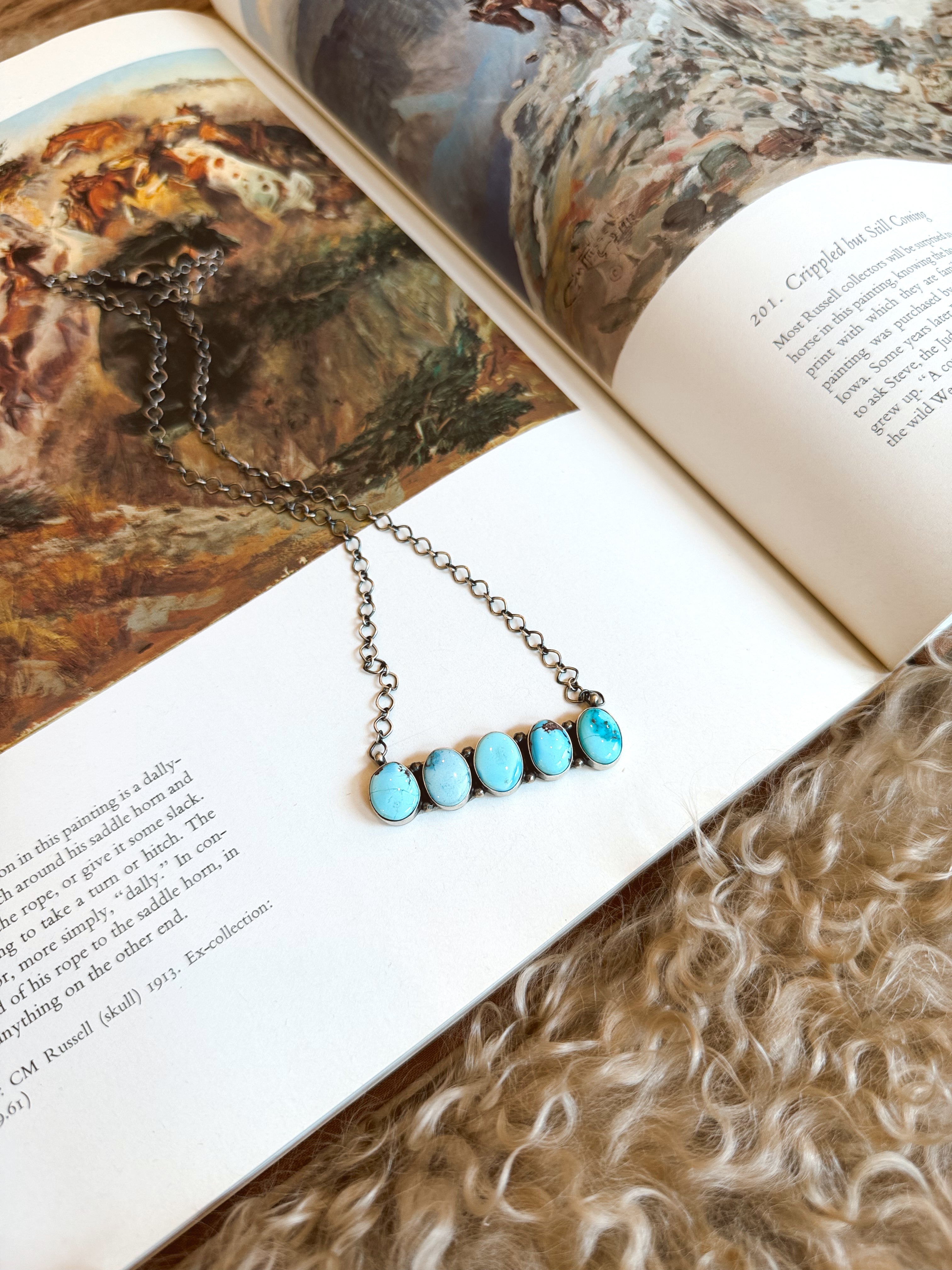 The Golden Hills Turquoise Bar Necklace