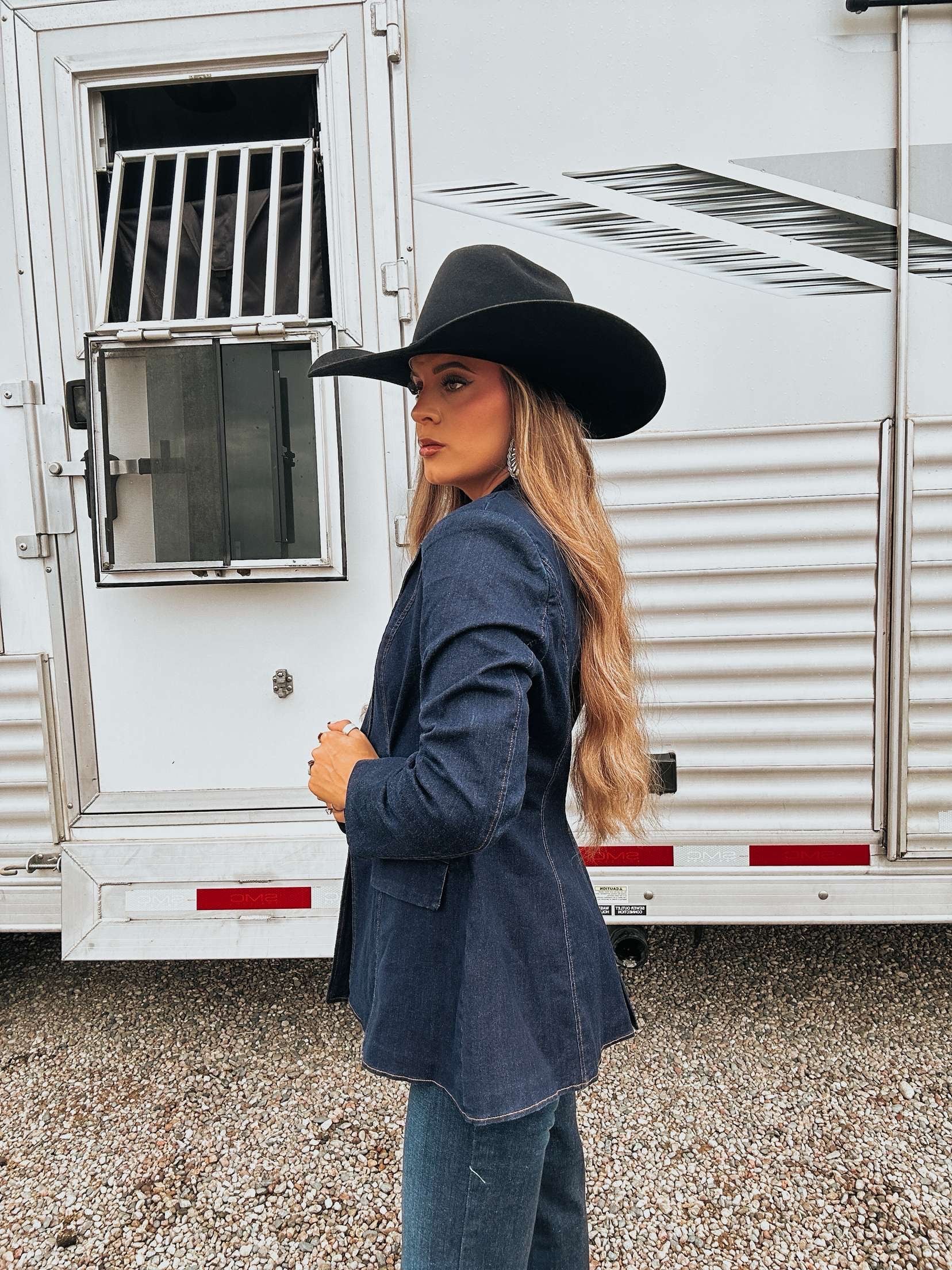 The Dark Denim Blazer - best seller