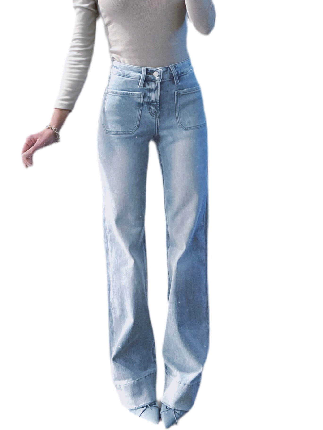 The Ivy Wide Cuff Trouser Jean