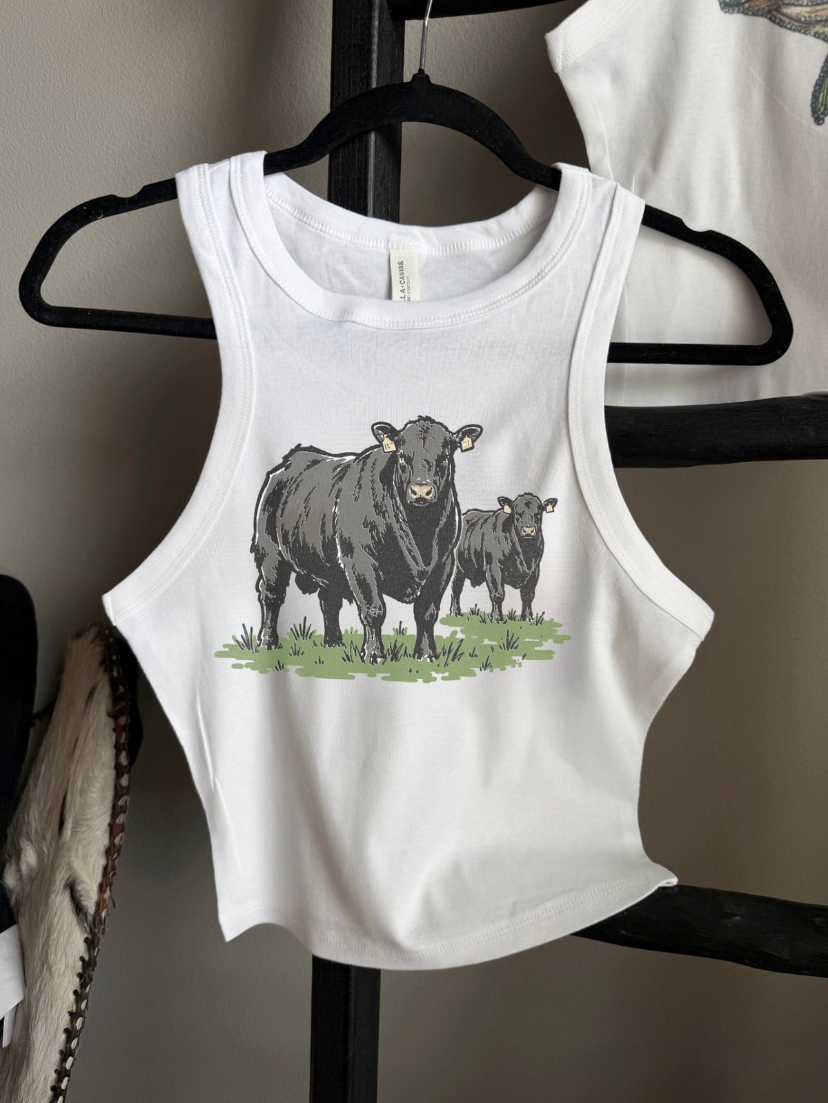 Angus Cow Cropped Tank