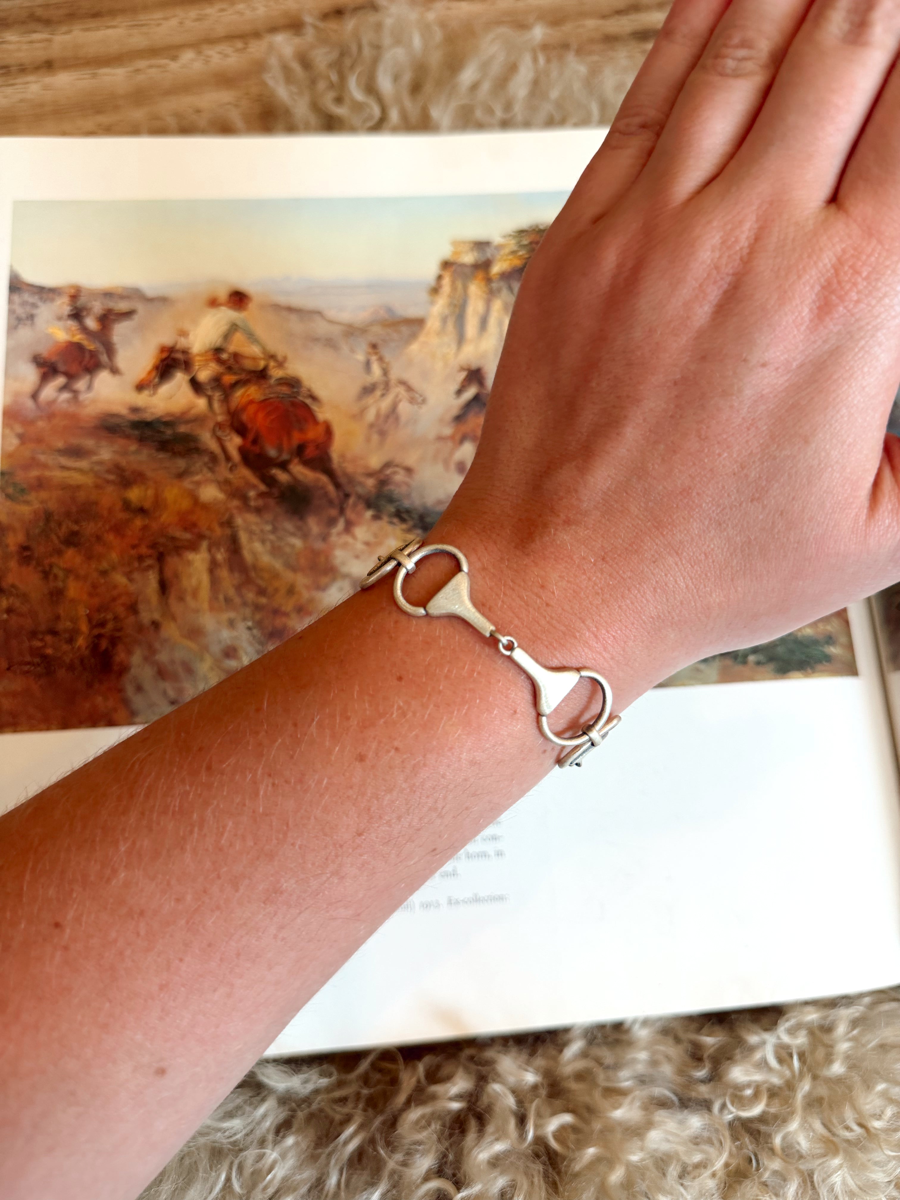 The Sterling Silver Equestrian Snaffle Bit Snap Bracelets