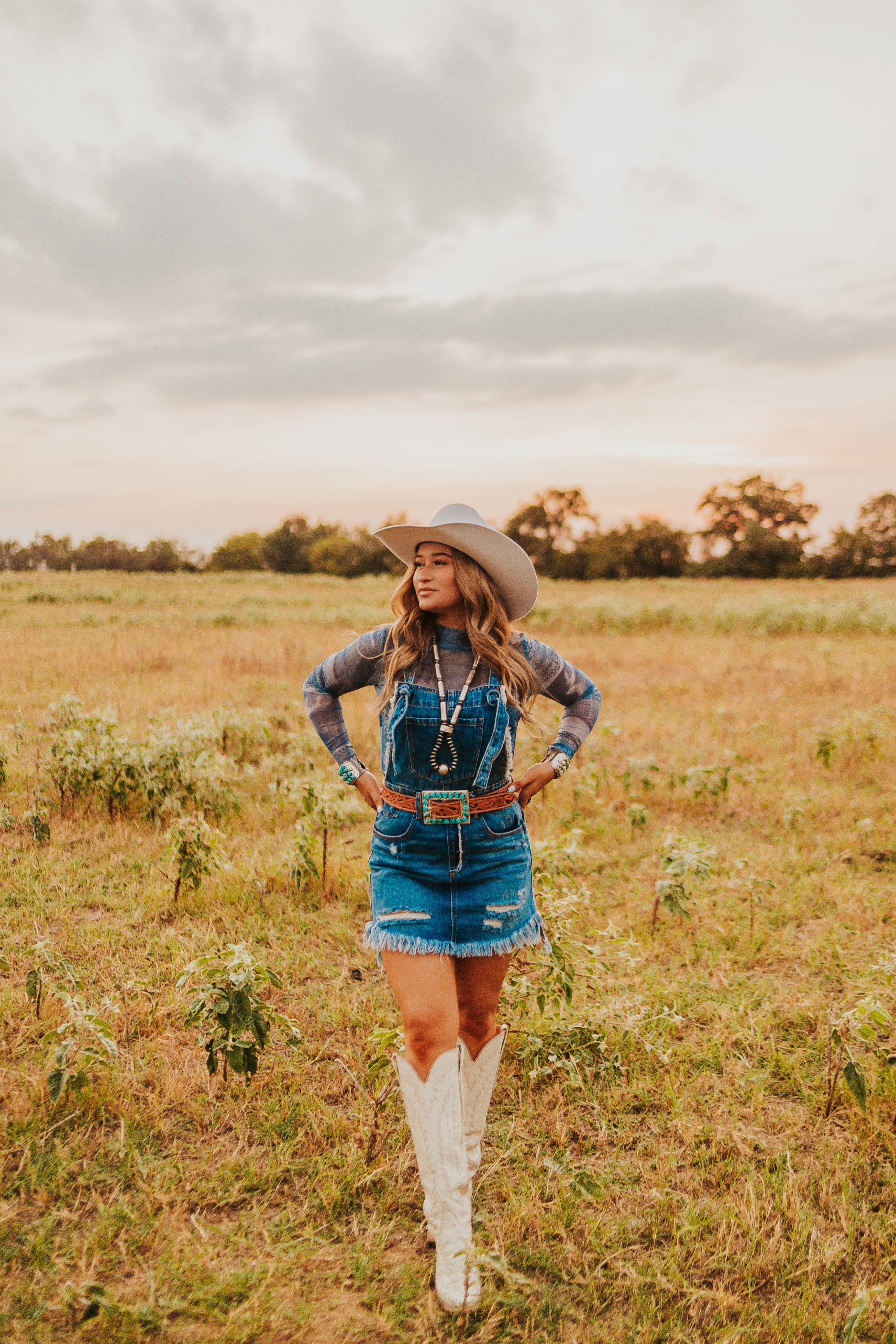 The Denim Mesh Top
