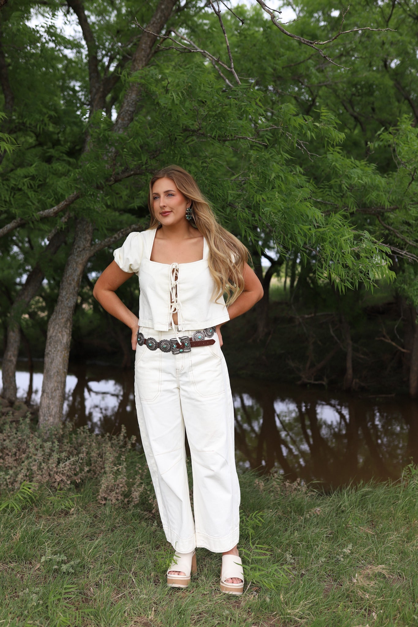 The Georgia Denim Pant Set-Extra Small