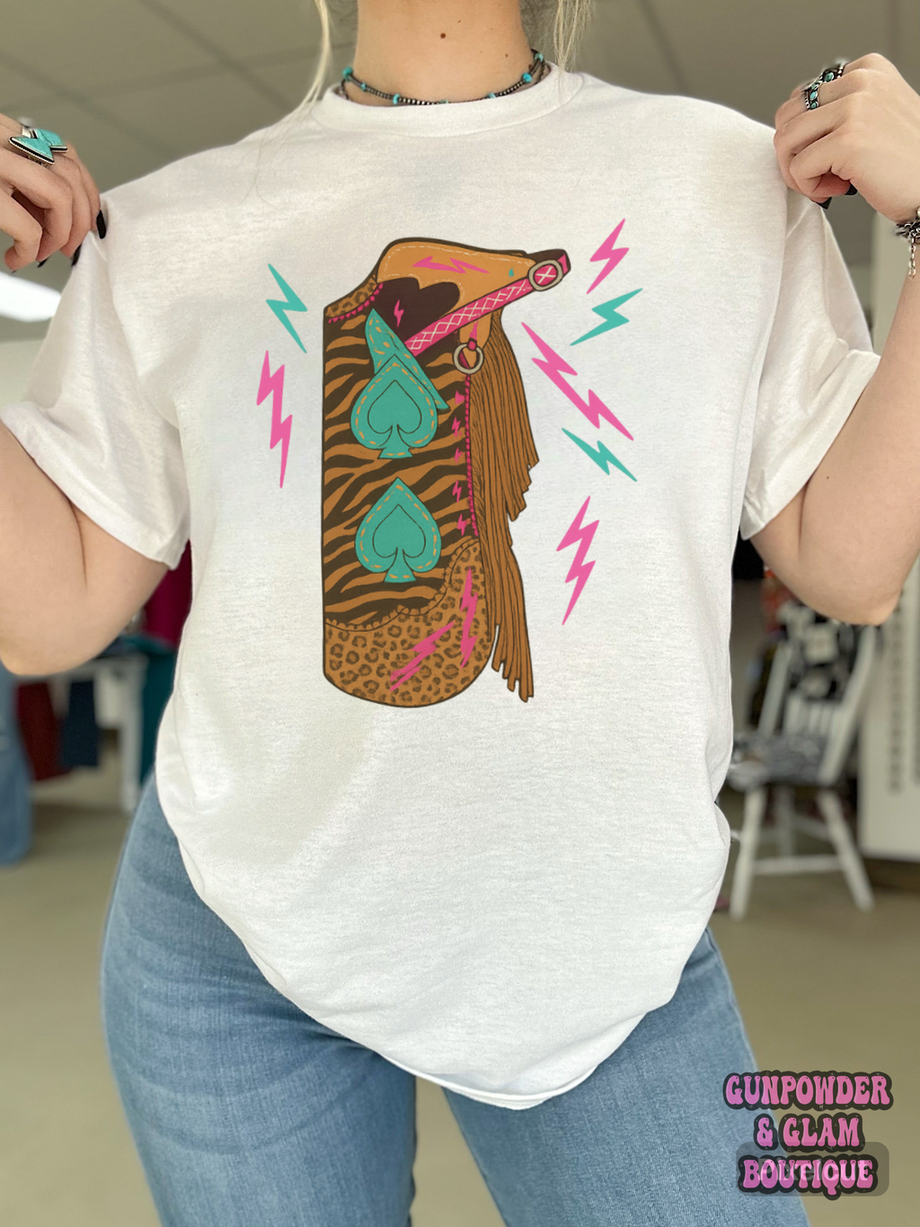 Funky Chaps Tee or Crewneck