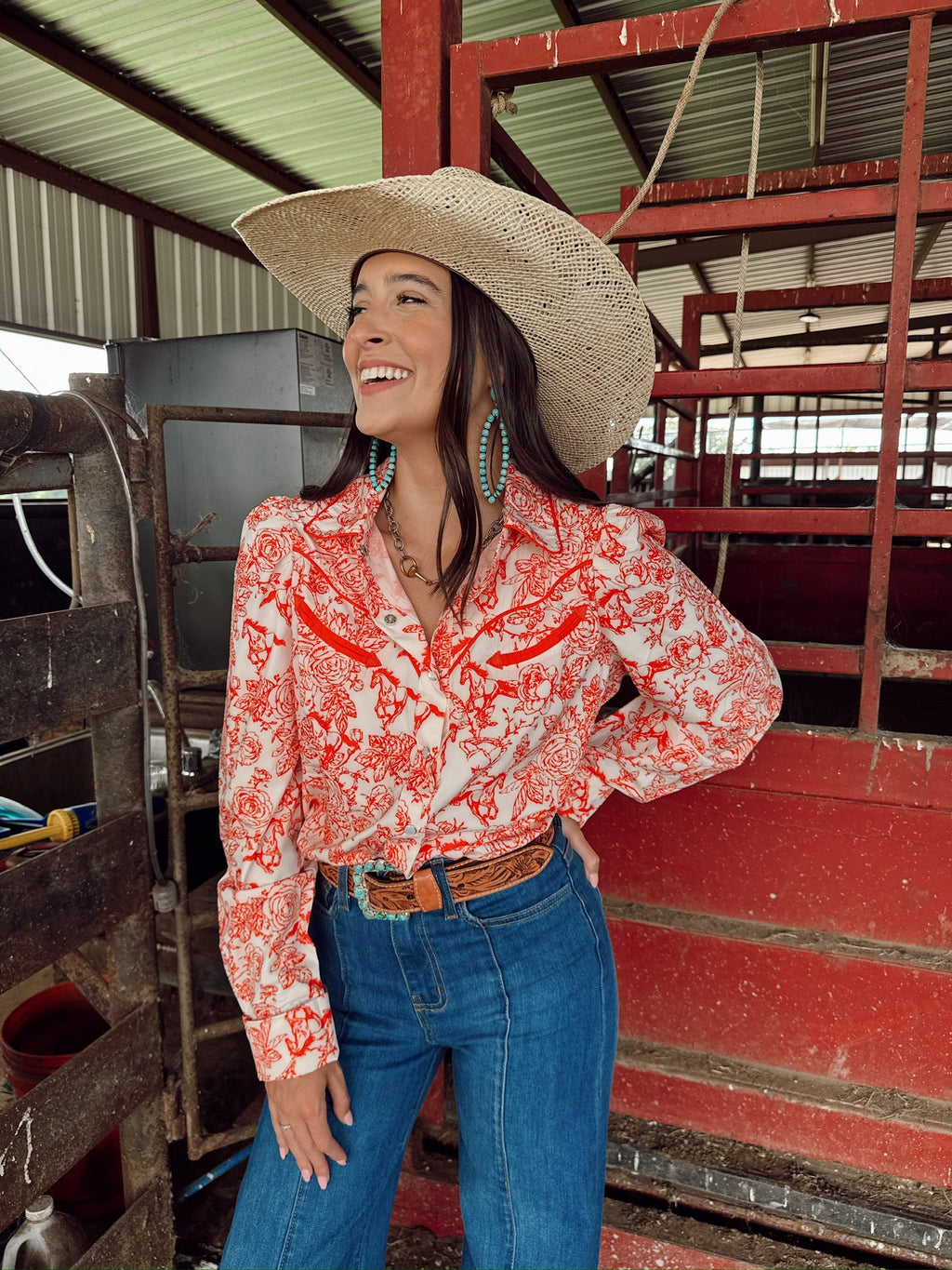The Red Floral Horse Performance Top-BEST SELLER