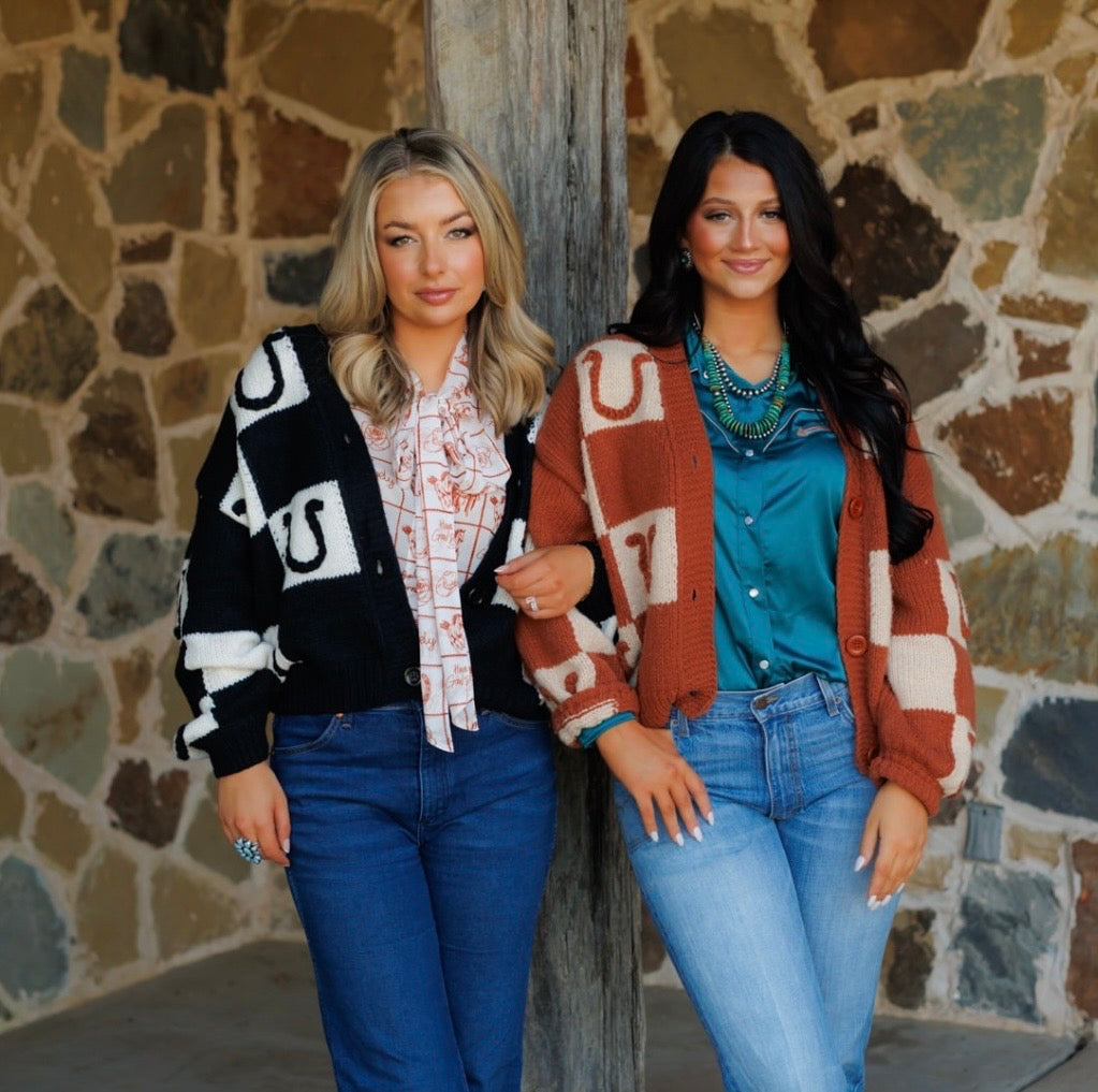 The Horseshoe Cardigan in Black LARGE