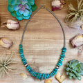 26 inch Graduated Blue Turquoise Statement Necklace