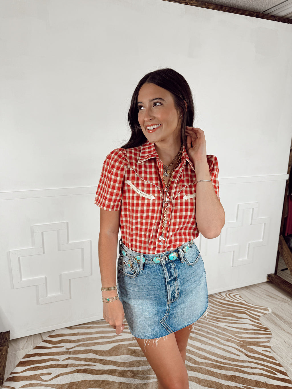 The Gingham Top in Red-BEST SELLER