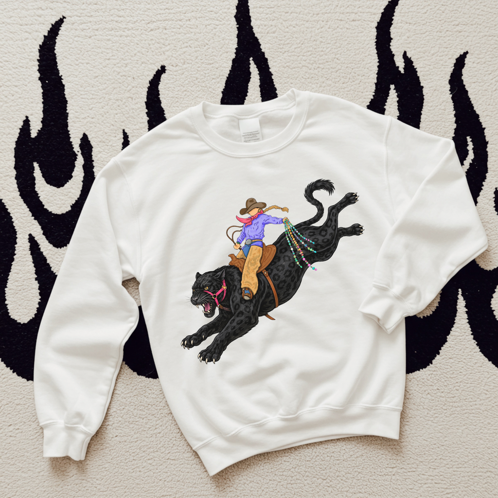 Panther Cowgirl TEE or CREWNECK