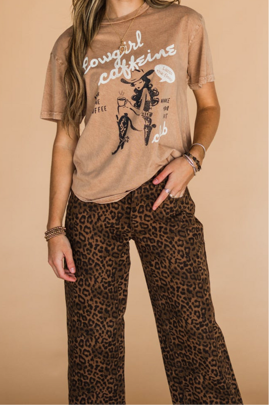 The Beckett Leopard Jean in Dark Wash