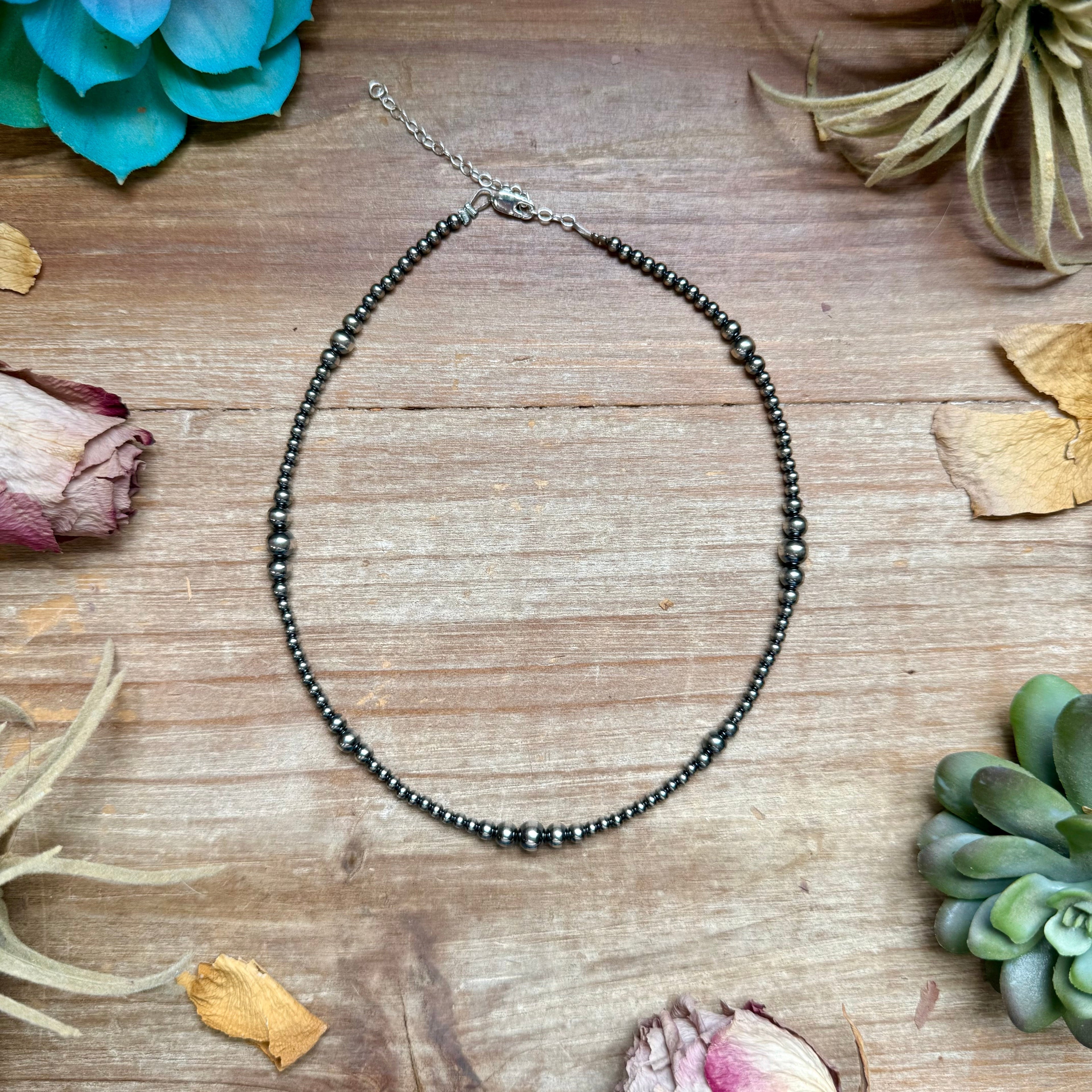 14 inch Graduated Sterling Silver Pearl Choker