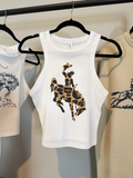 Leopard Cowboy Cropped Tank