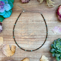 Turquoise & Copper Glass Bead Choker 14”