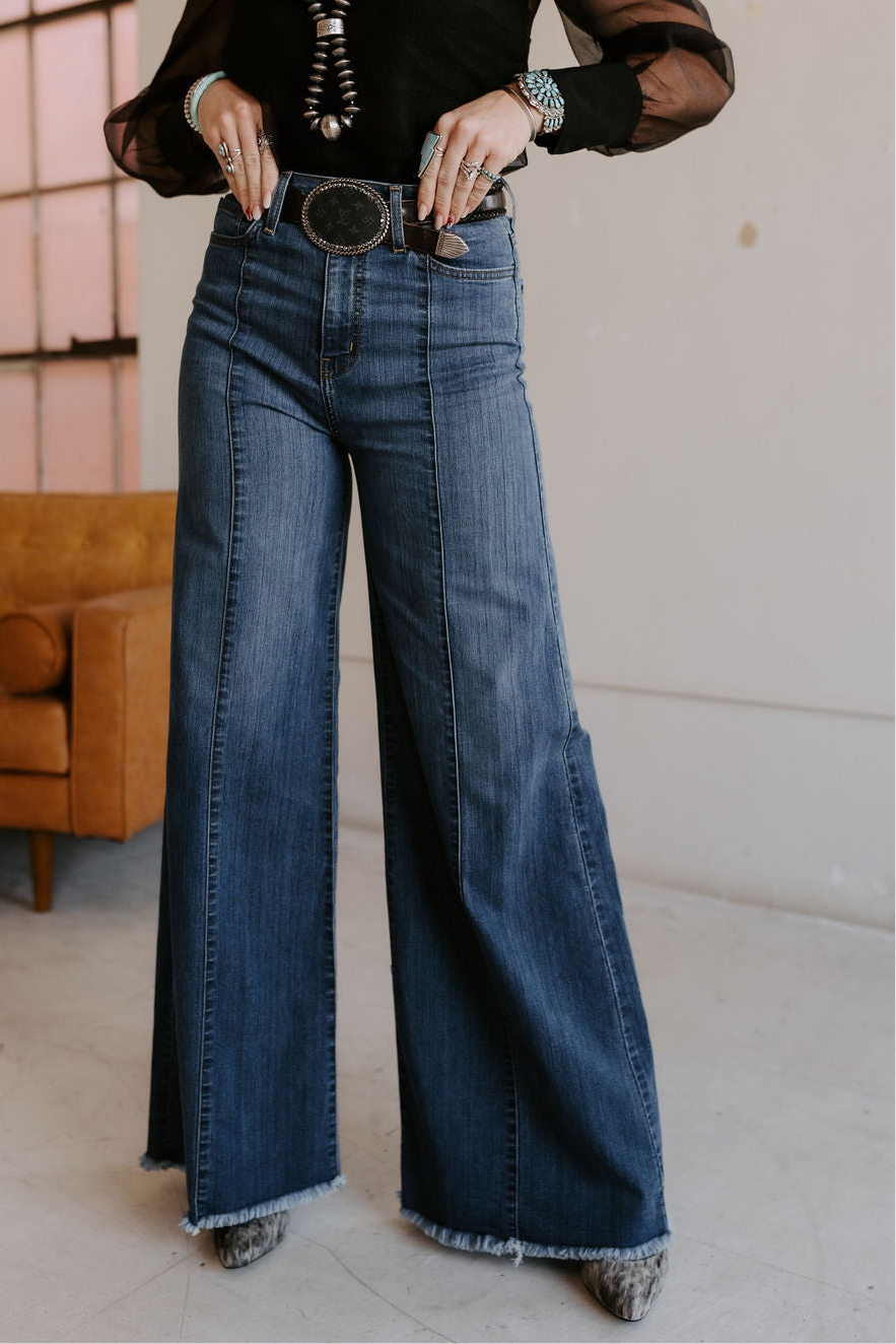 The Loretta Trouser Jean in Medium Wash
