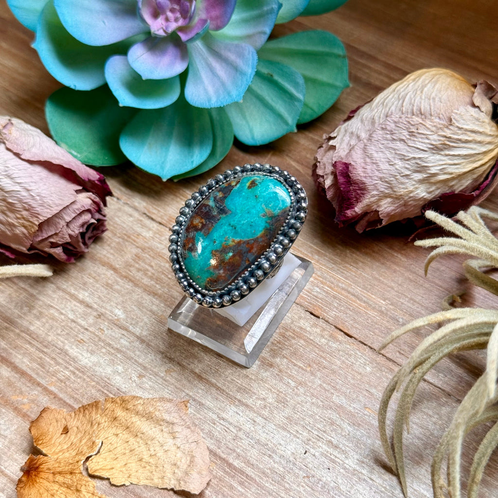 MJ Freeform Turquoise Ring – Sterling Silver