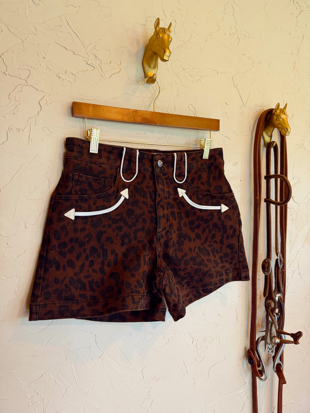 The Animal Print Denim Shorts