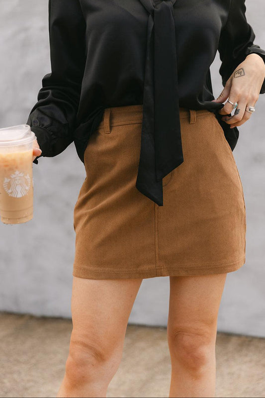 SALE The Lorelei Mini Skirt in Camel