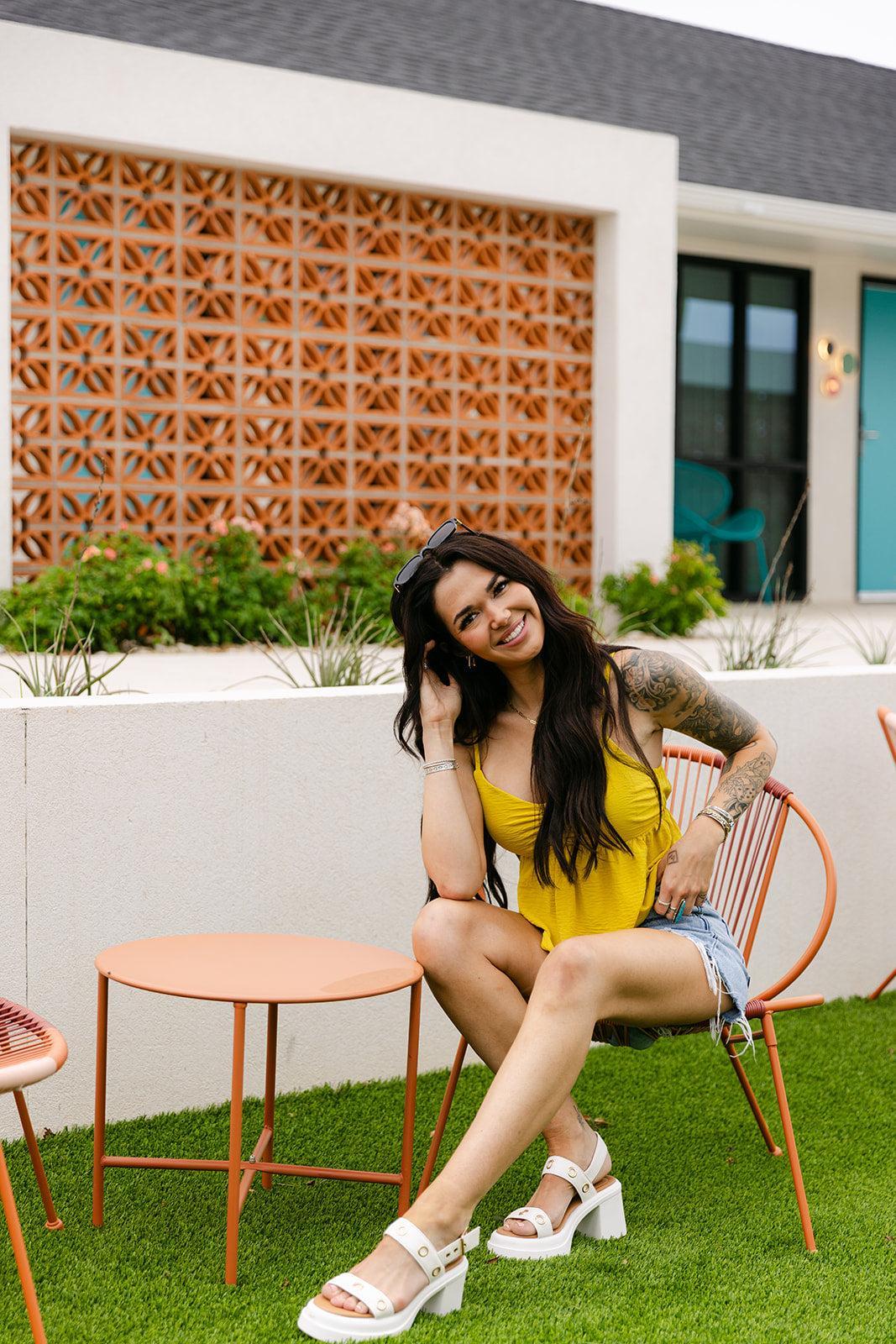 SALE The Cora Top in Chartreuse