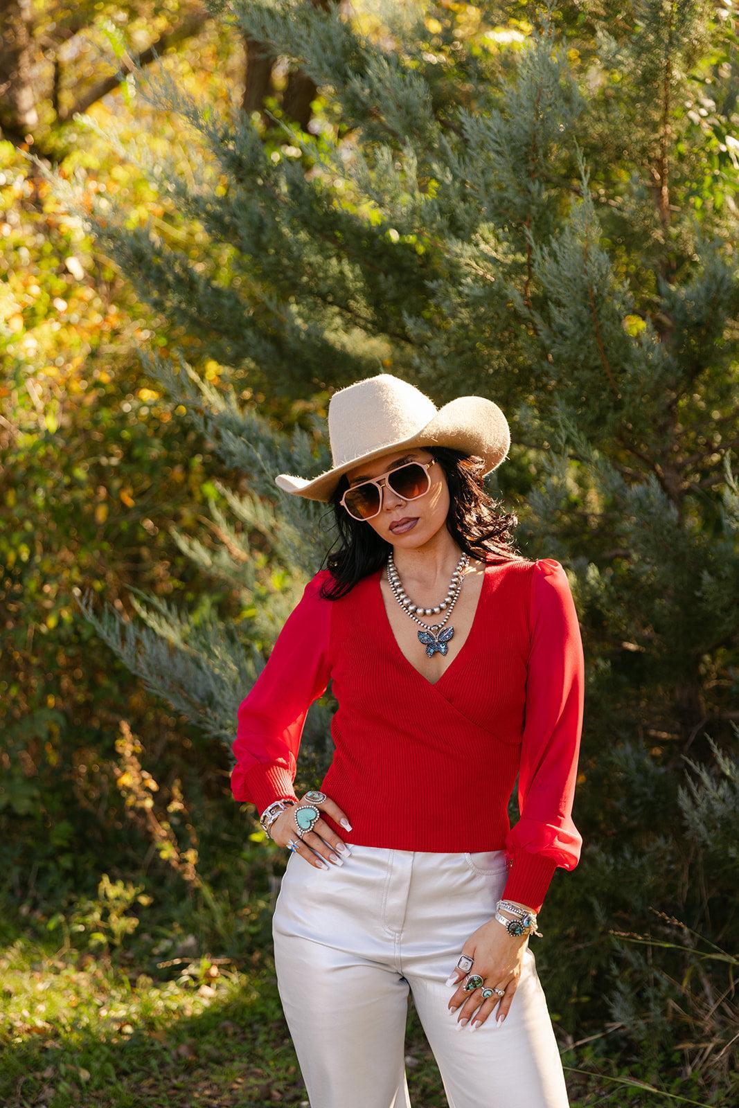 SALE The Nicola Top in Red