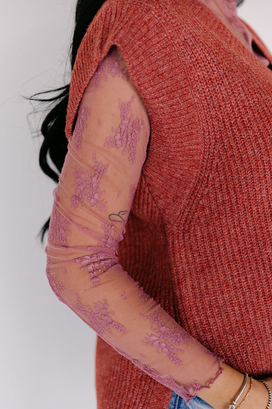 The Raelyn Lace Top in Rose