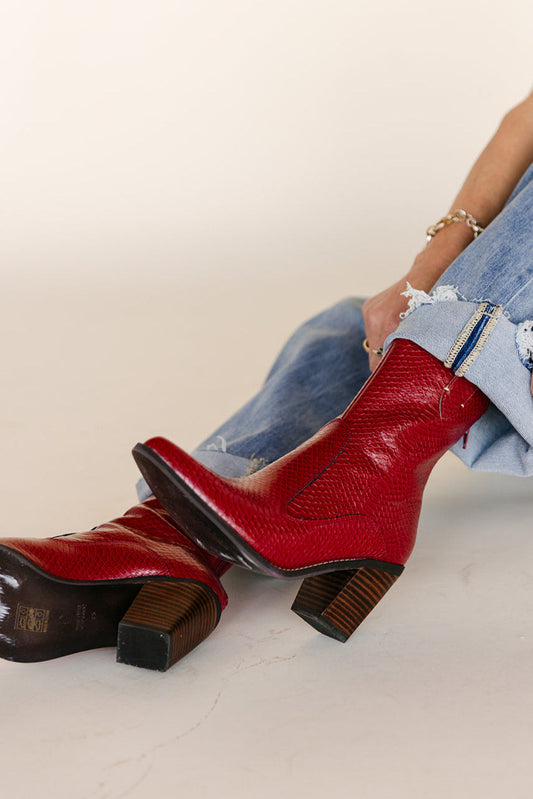SALE The Aces Red Bootie