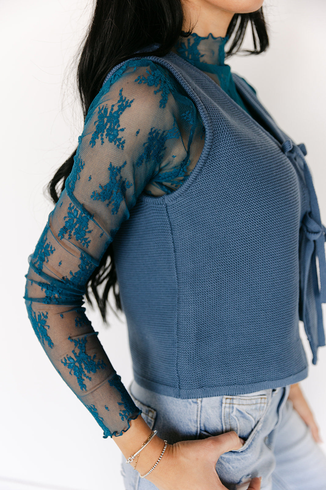The Stevie Sweater Vest in Blue