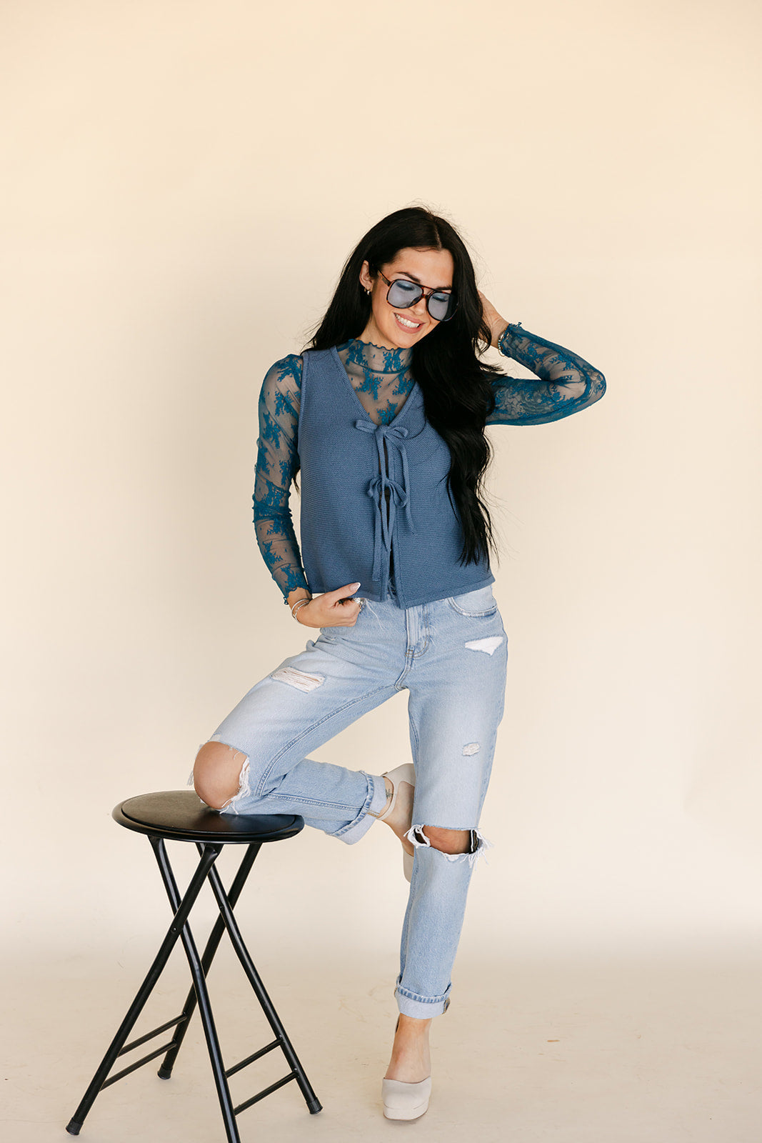 The Stevie Sweater Vest in Blue