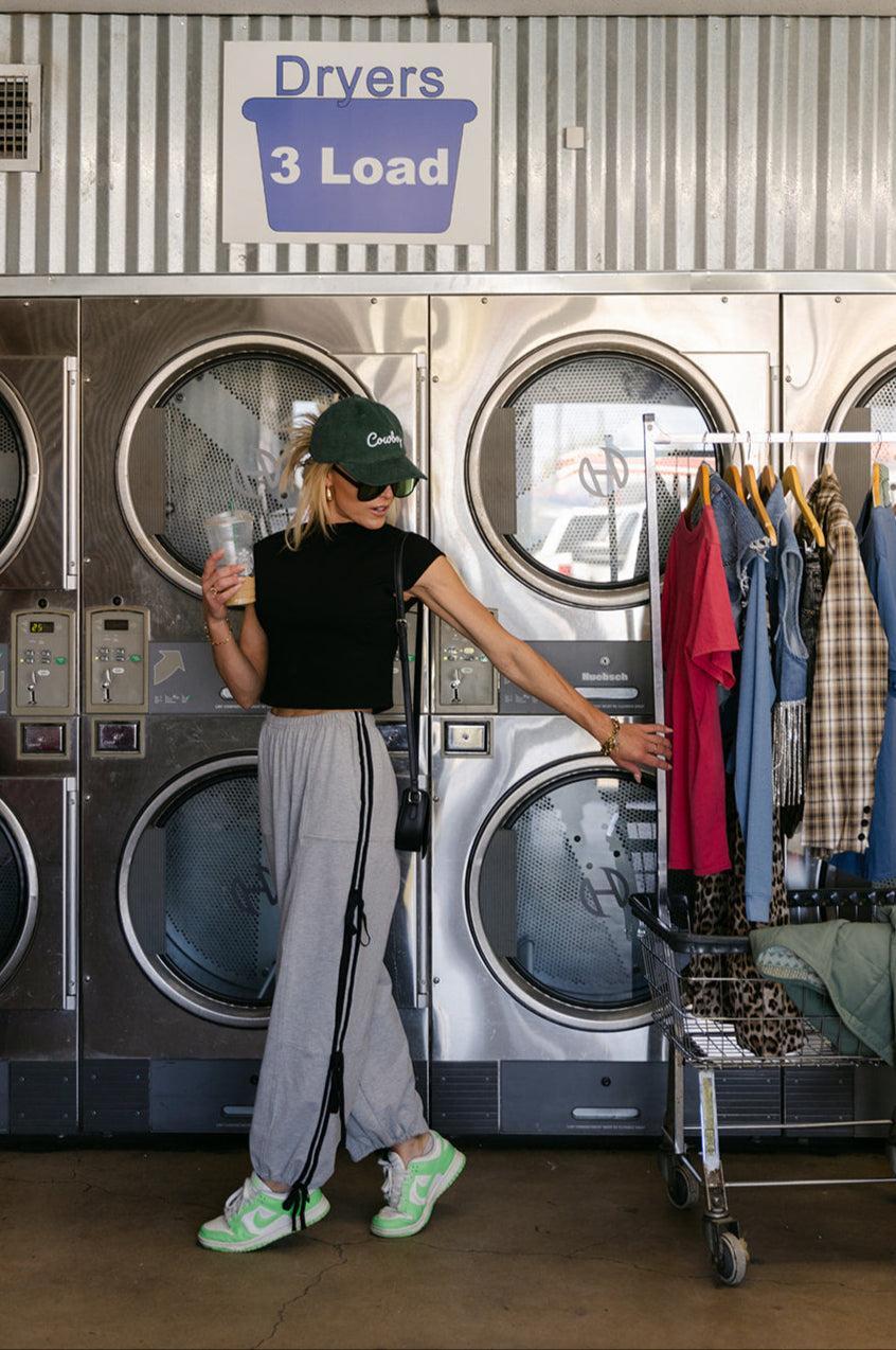 The Maggie Bow Joggers in Grey