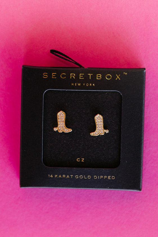The Rhinestone Cowboy Boot Stud Earrings